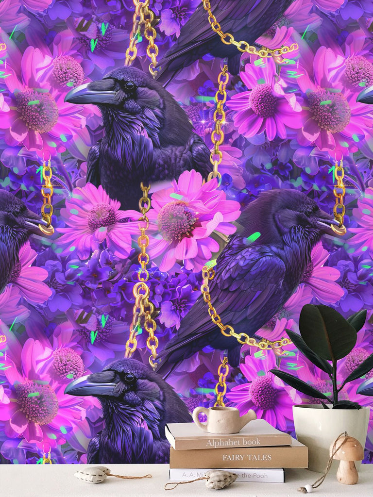 Dark & Mysterious: Transform Your Space with Raven Wallpaper 🖤✨