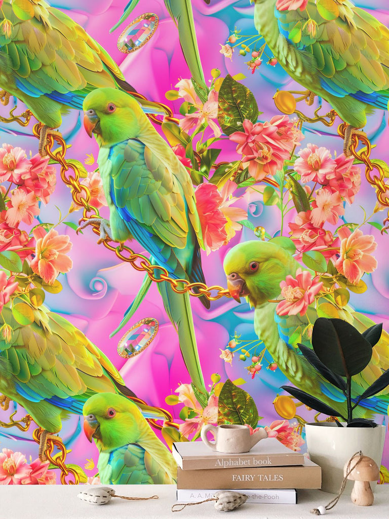 Bring the Tropics Home: Vibrant & Playful Parrot Wallpaper 🦜🌿✨